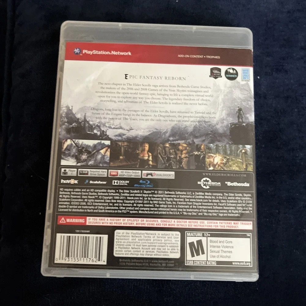 The Elder Scrolls V Skyrim Sony PlayStation 3 PS3 Greatest Hits CIB BLUS-30778